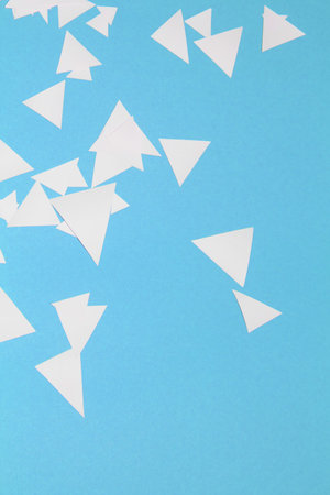 A Blue and White Geometric Paper Triangle Pieces for Background