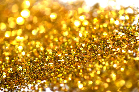 A Sparkling Glitter on White Background Bokeh Abstract Close Upの写真素材