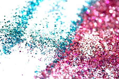 A Sparkling Glitter on White Background Bokeh Abstract Close Up