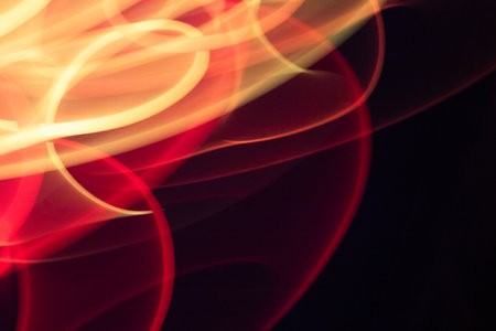 A Abstract Neon Lights on Black Background Blurred and Moving 80s Vibe Disco
