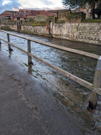 A view of the River Avon in Avon, England.の写真素材