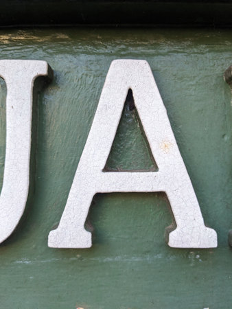 A Written Wording in Distressed State Typography Found Number Letterの写真素材