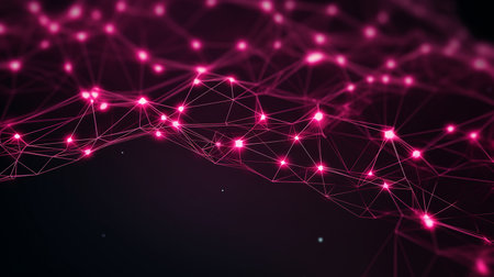 A Network Or Networking Technology flowing Light Structure Backgroundの写真素材