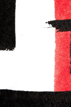 A Felt Pen Lines and Colours on a White Backgroundの写真素材