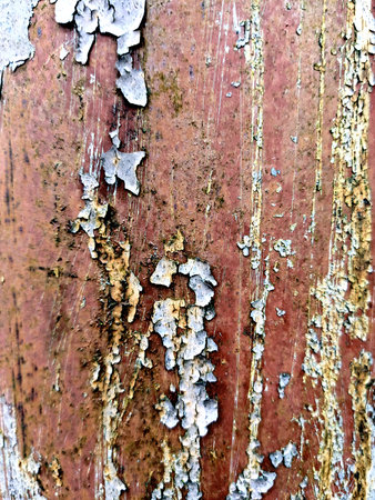A Close Up of a Rusted Iron Metal Industrial Wall in An Abandoned Areaの写真素材