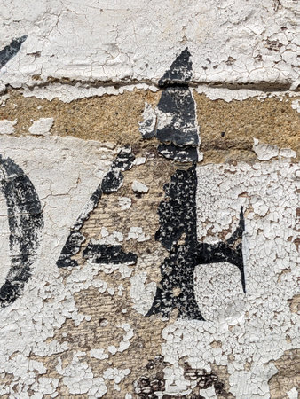 Written Wording in Distressed State Typography Found Number 4 Ransom Noteの写真素材