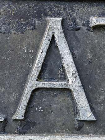 Written Wording in Distressed State Typography Found Letter A Ransom Noteの写真素材