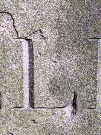 Written Wording in Distressed State Typography Found Letter L Ransom Noteの写真素材