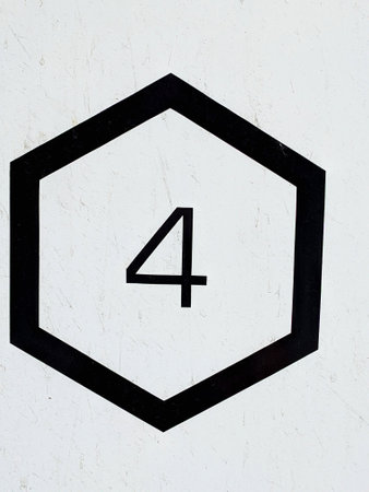 Written Wording in Distressed State Typography Found Number 4 Ransom Noteの写真素材