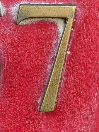Written Wording in Distressed State Typography Found Number Seven 7 Ransom Note