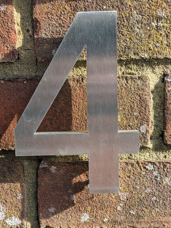 Written Wording in Distressed State Typography Found Number 4 Ransom Noteの写真素材