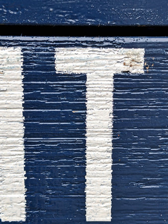 Written Wording in Distressed State Typography Found Letter T Ransom Noteの写真素材