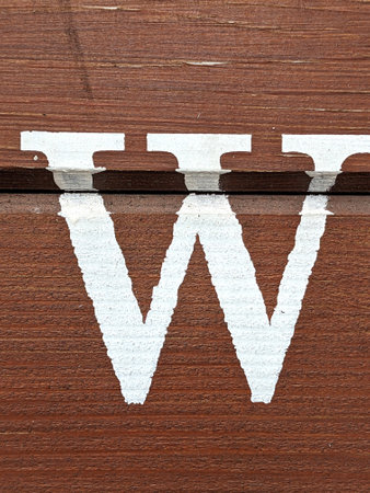 Written Wording in Distressed State Typography Found Letter W Ransom Noteの写真素材