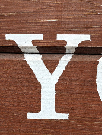 Written Wording in Distressed State Typography Found Letter Y Ransom Noteの写真素材