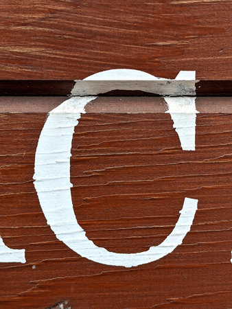 Written Wording in Distressed State Typography Found Letter C Ransom Note