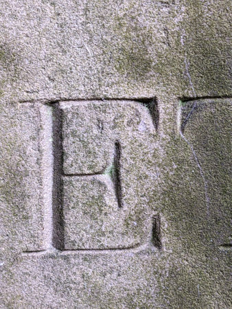 Written Wording in Distressed State Typography Found Letter E Ransom Noteの写真素材