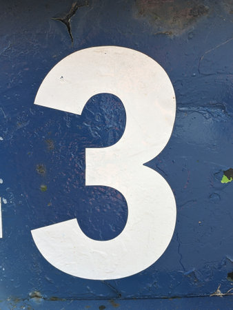 Written Wording in Distressed State Typography Found NumberThree 3 Ransom Noteの写真素材