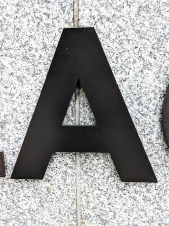 Written Wording in Distressed State Typography Found Letter A Ransom Noteの写真素材