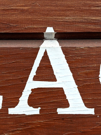 Written Wording in Distressed State Typography Found Letter Aの写真素材