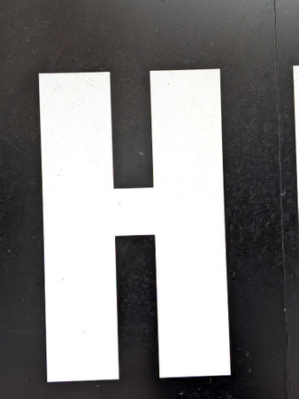 Written Wording in Distressed State Typography Found Letter H Ransom Noteの写真素材