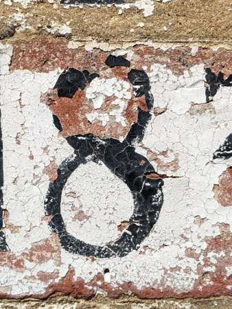 Written Wording in Distressed State Typography Found Number Eight 8 Ransom Noteの写真素材