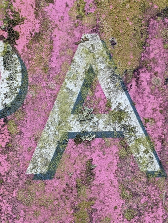 Written Wording in Distressed State Typography Found Letter A Ransom Noteの写真素材