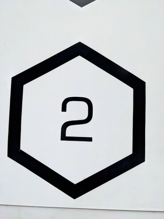 Written Wording in Distressed State Typography Found Number 2 Twoの写真素材