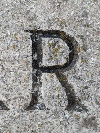 Written Wording in Distressed State Typography Found Letterの写真素材