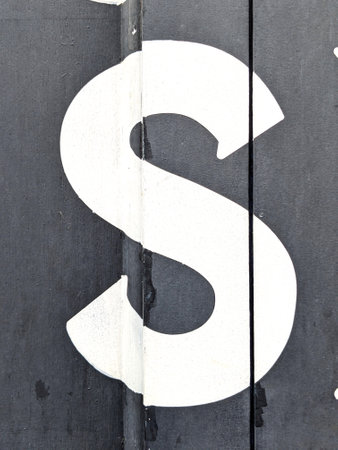 Written Wording in Distressed State Typography Found Letter S Ransom Noteの写真素材