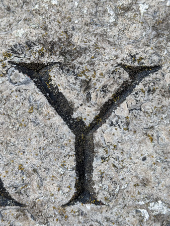 Written Wording in Distressed State Typography Found Letter Y Ransom Note