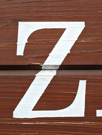Written Wording in Distressed State Typography Found Letter Z Ransom Noteの写真素材