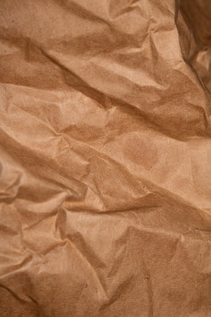 Brown Paper Bag Crumpled and Creased for Backgroundの写真素材