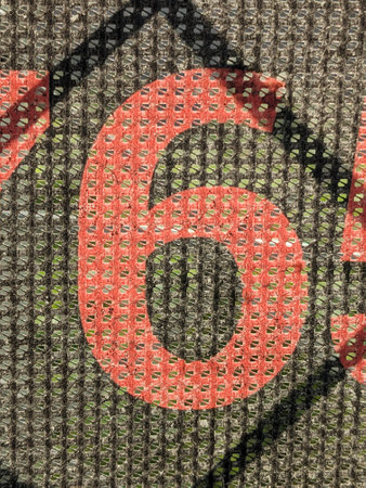 Written Wording in Distressed State Typography Found Six 6 Numberの写真素材