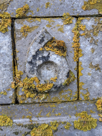 Written Wording in Distressed State Typography Found Six 6 Numberの写真素材