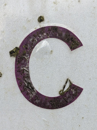 Handwriting Letter In Distressed State Sign Font C Typographyの写真素材