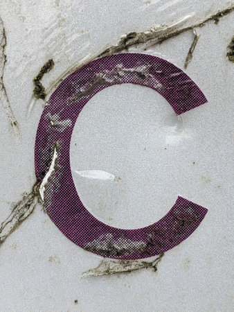 Handwriting Letter In Distressed State Sign Font C Typographyの写真素材