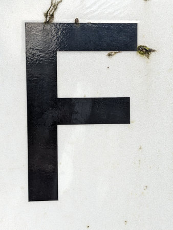 Handwriting Letter In Distressed State Sign Font F Typographyの写真素材