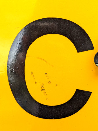 Handwriting Letter In Distressed State Sign Font C Typographyの写真素材