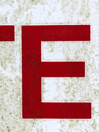 Handwriting Letter In Distressed State Sign Font E Typographyの写真素材