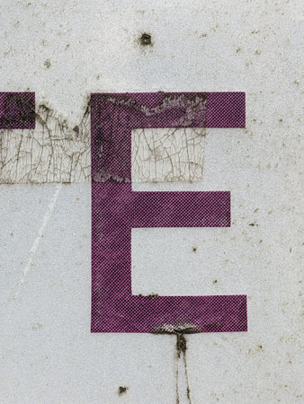 Handwriting Letter In Distressed State Sign Font E Typographyの写真素材