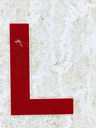 Handwriting Letter In Distressed State Sign Font L Typographyの写真素材