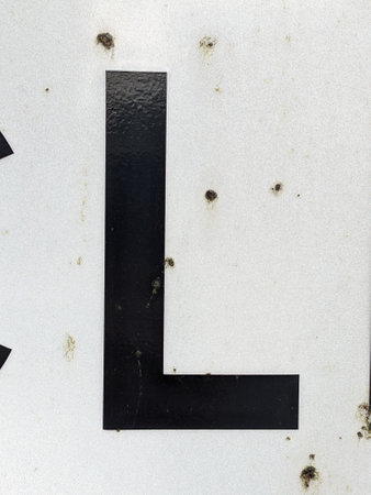 Handwriting Letter In Distressed State Sign Font L Typographyの写真素材