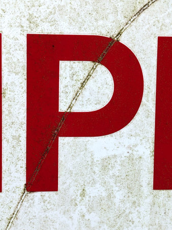 Handwriting Letter In Distressed State Sign Font P Typographyの写真素材