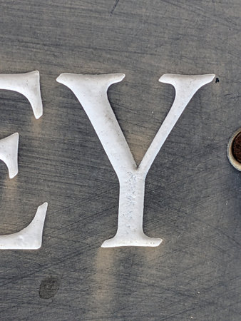 Handwriting Letter In Distressed State Sign Font Y Typographyの写真素材