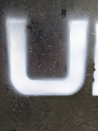 Handwriting Letter In Distressed State Sign Font U Typographyの写真素材