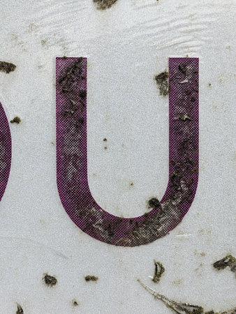 Handwriting Letter In Distressed State Sign Font U Typographyの写真素材