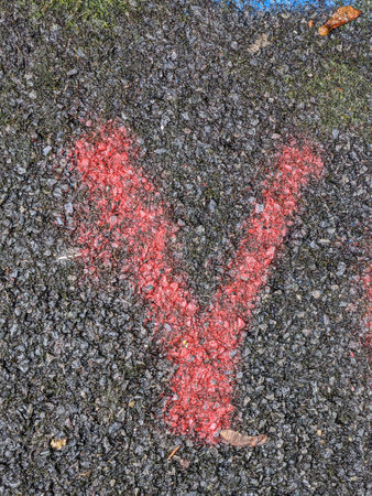 Handwriting Letter In Distressed State Sign Font V Typographyの写真素材