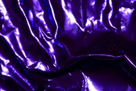 Purple Shiny Holographic Crumpled Metallicの写真素材