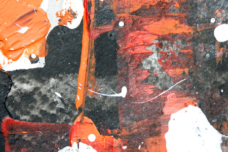 Thick Black Red and White Ink and Paint Splatters and Lines Abstract Background