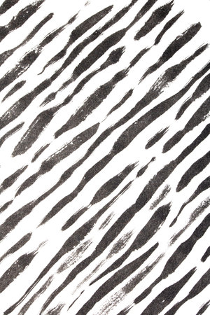 Thick Ink Pen Black Lines on White Background Zebra Skin Shapes